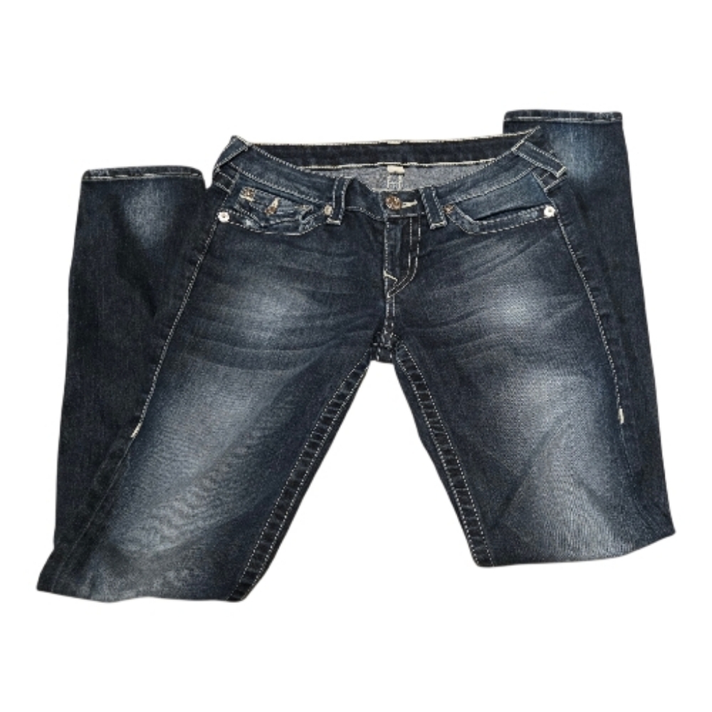 True Religion Women's SKINNY Blue Jeans Sz 28